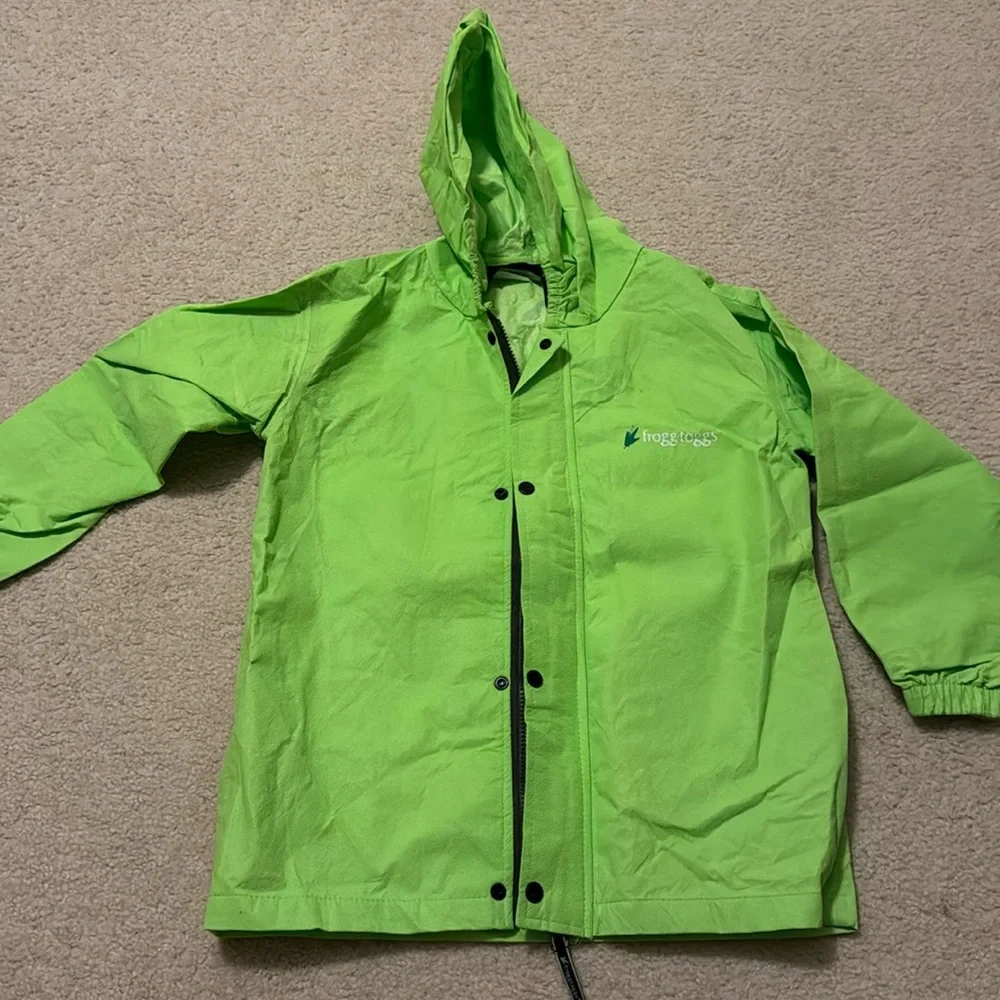 Froggtogg Green waterproof jacket and pants size small‎ kids